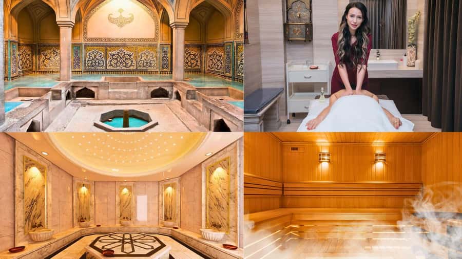 Azerbaijan Finnish Turkish RussianBath All in One Experience - The Russian bath brings steam and heated stones