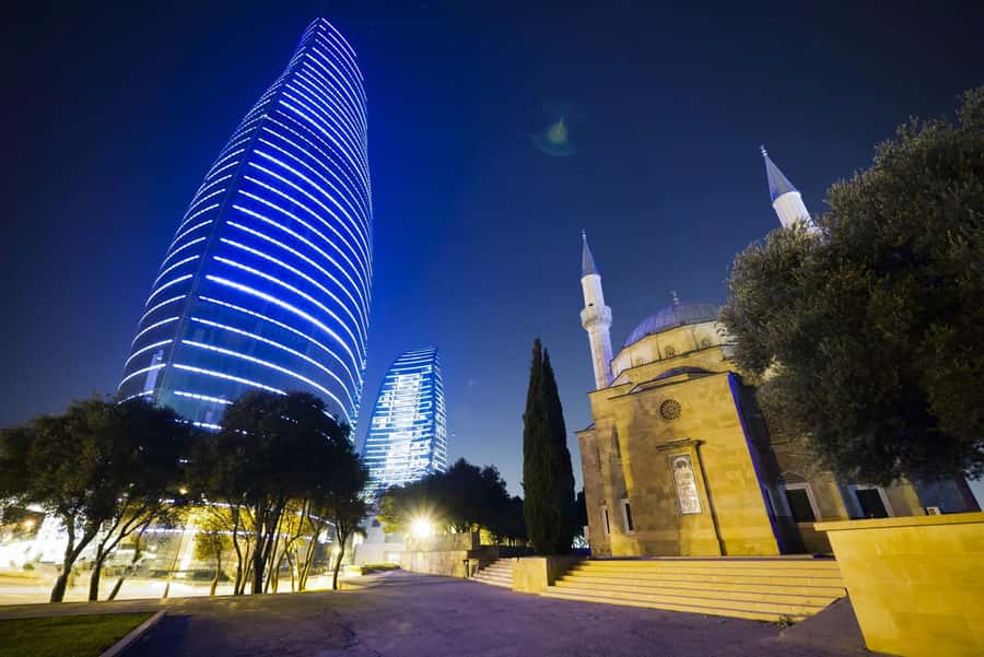 Baku Lights Night Tour with Hotel Pickup - Flag Square and the Caspian waterfront