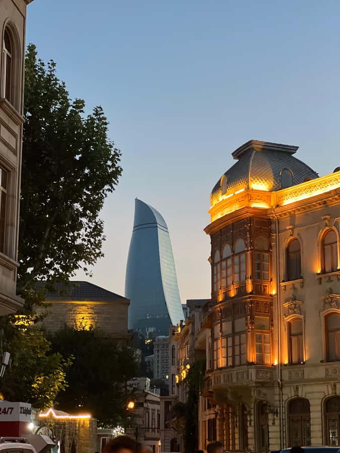 Baku: Night Panoramic Group Tour with Flame Towers 1 - Highland Park and the view over Baku