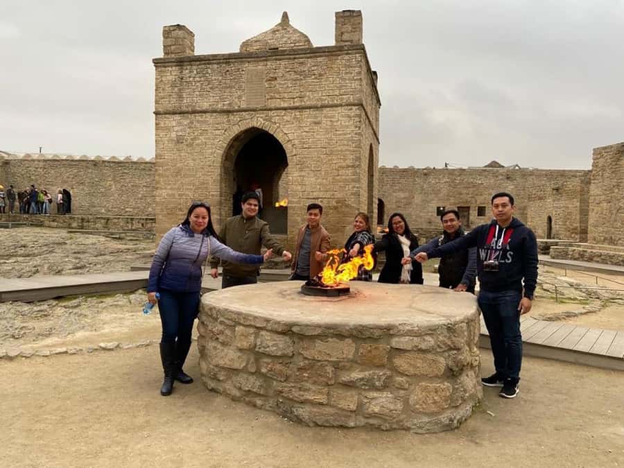 Gobustan & Mud, Fire Temple, Burning Mountain, H.A. Center - Ateshgah Fire Temple explains Azerbaijan’s fire tradition