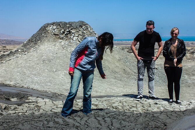 Gobustan, Mud volcanoes, Fire temple, Fire mountain GROUP TOUR - Yanar Dag ends the route with a real hillside flame