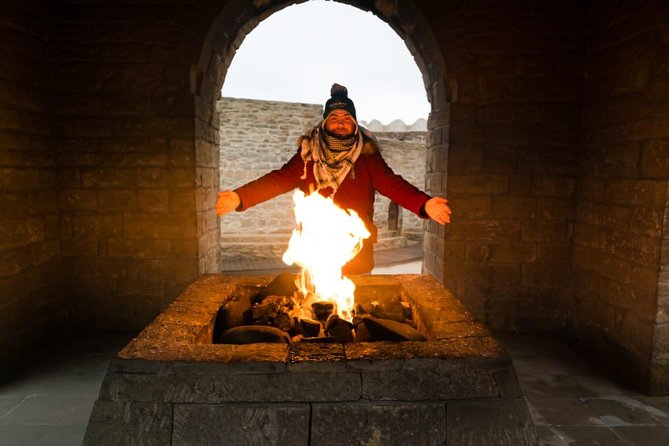 Private Gobustan - Absheron Tour - Yanar Dag: Fire burning on a hillside
