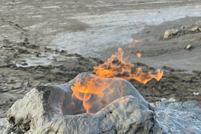 Qobustan rock arts, Mud Volcanoes, Fire temple Ateshgah, Yanardag - Yanar Dag, the burning hillside